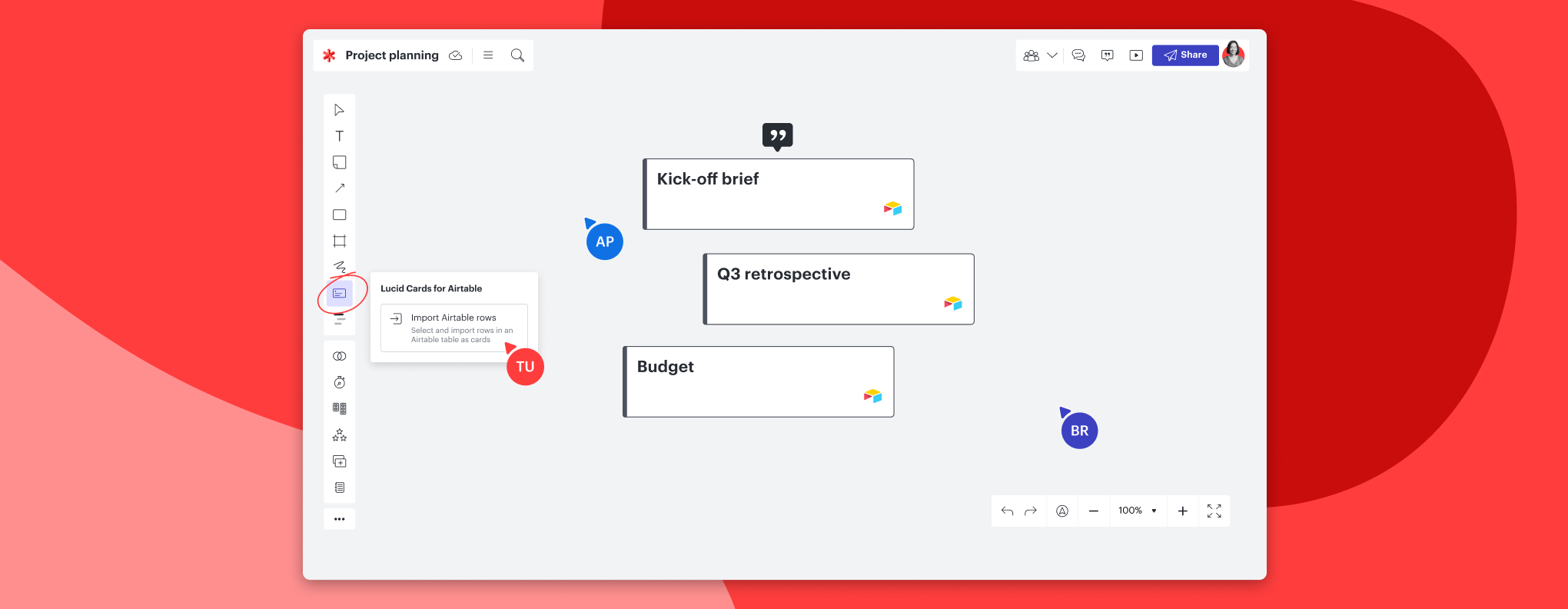 Lucid Cards for Airtable - Lucid integration - Brainstorm in real time and organize your Airtable records visually