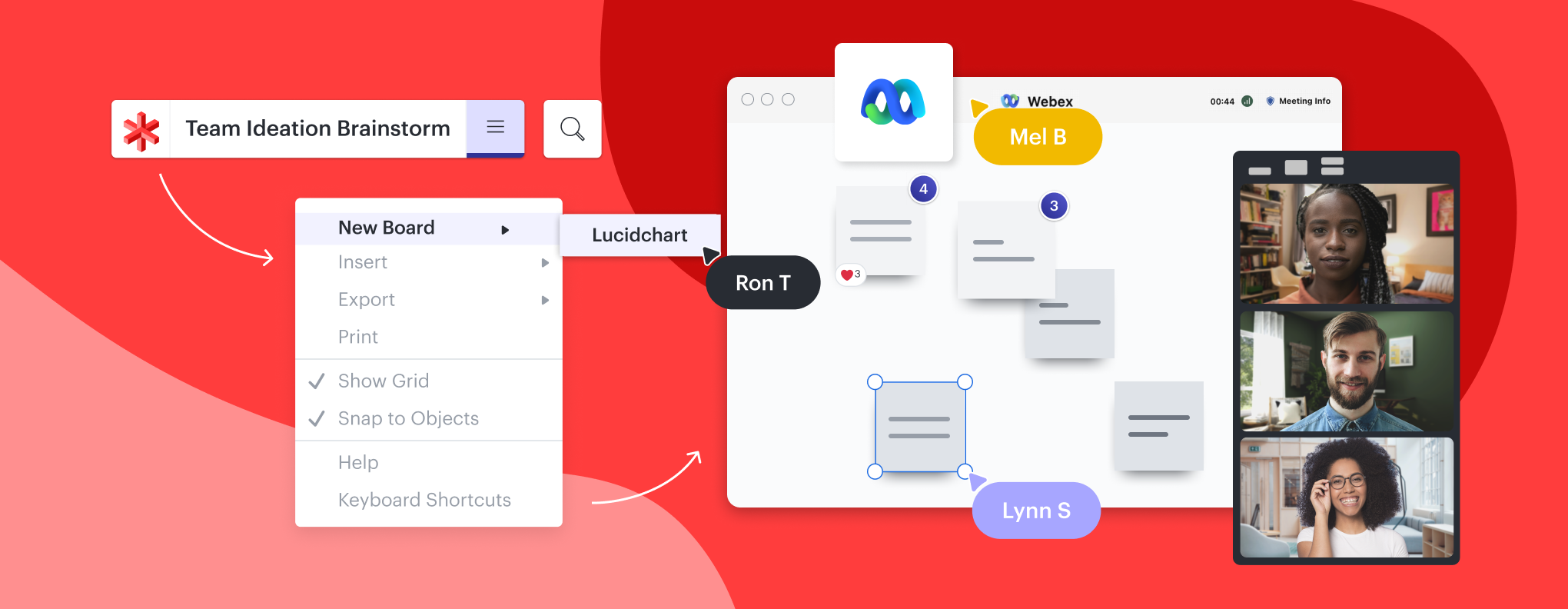 Webex  - Lucid integration - Gather around the whiteboard and work in real time while on Webex