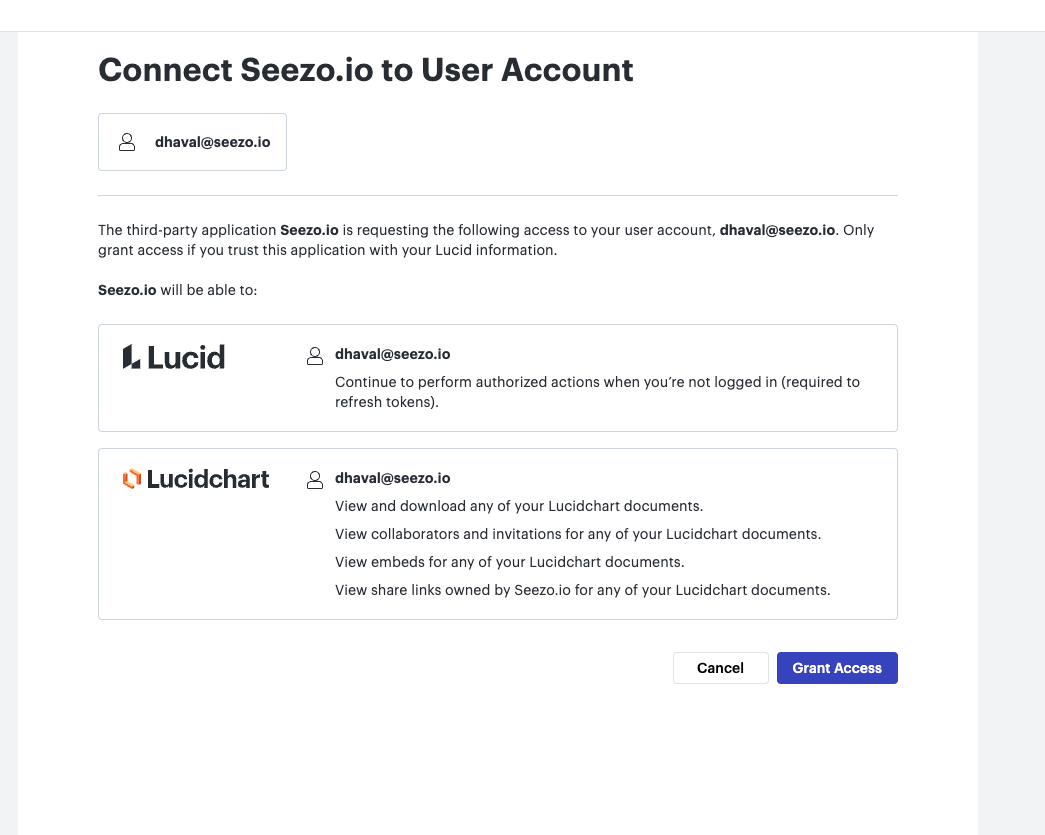 Seezo.io - Lucid integration - Helping users identify security vulnerabilities and ensure compliance in their Lucid documents.