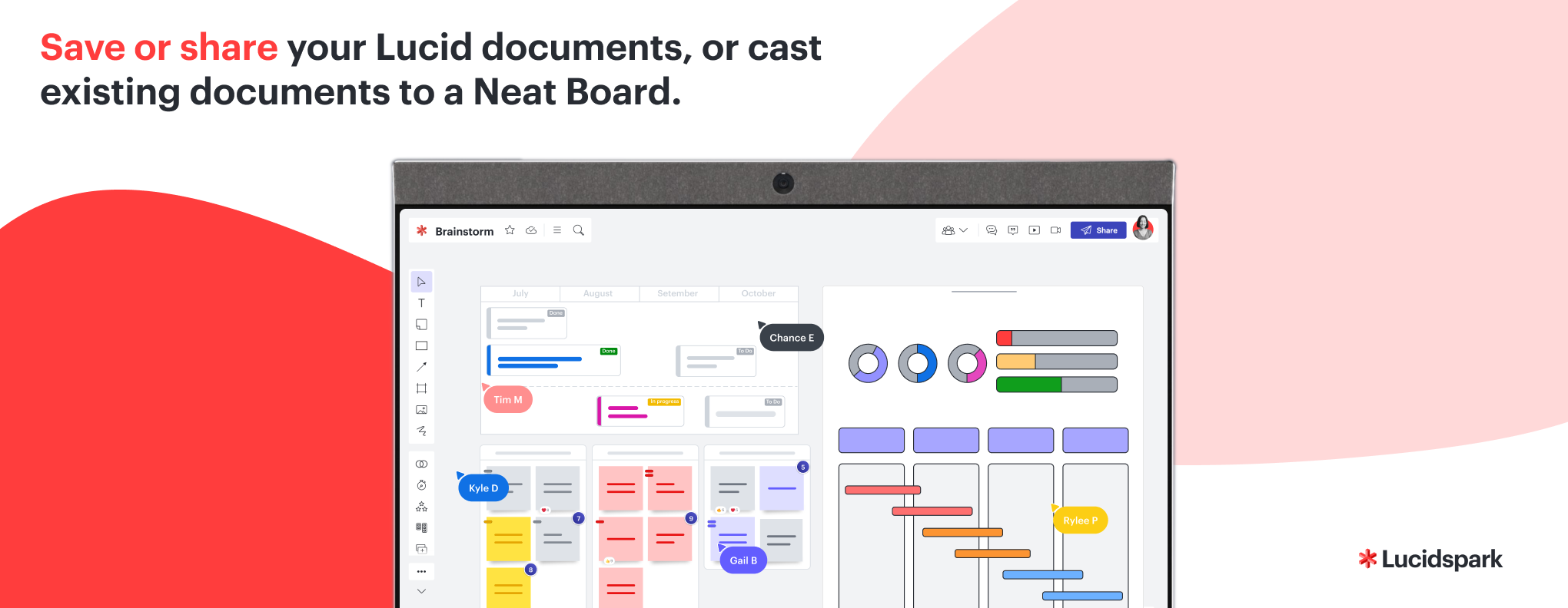 Neat - Lucid integration - Bring the power of Lucidspark to your Neat Board devices to brainstorm and collaborate dynamically. 